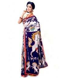 Multi Colour Bengal Cotton Handmade Saree DSCB1108